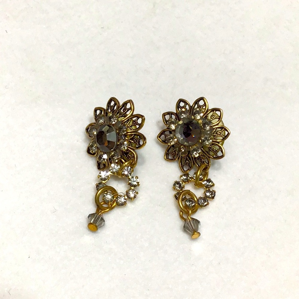 Antique-look Gold-tone Earrings